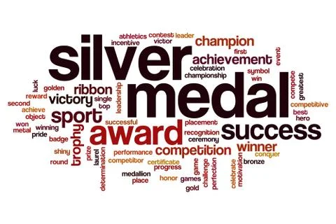 Silver medal word cloud Stock Illustration