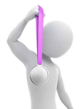 Silver medalist, 3d image with a clipping path Stock Illustration