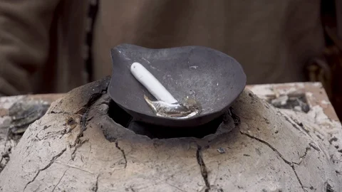 Silver melting for coin making. Process of minting coins. Coinage in the anvil. Stock Footage 129554553