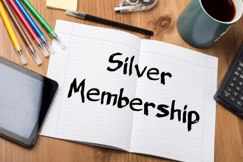 Silver Membership - Note Pad With Text Stock Photos
