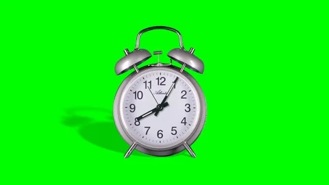 Silver metal alarm clock Video stock 124269460