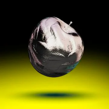 Silver Metal Apple. Stock Illustration