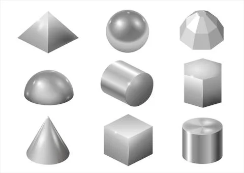 Silver metal forms Stock Illustration