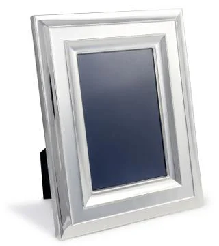 Silver metal frame Stock Photos