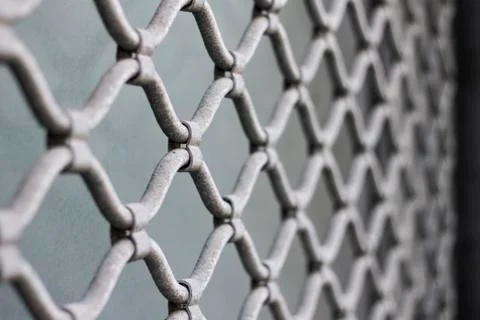 Silver metal security gate Fotos de archivo