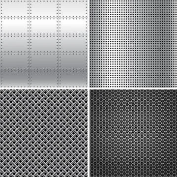 Silver Metal Textures Stock Illustration