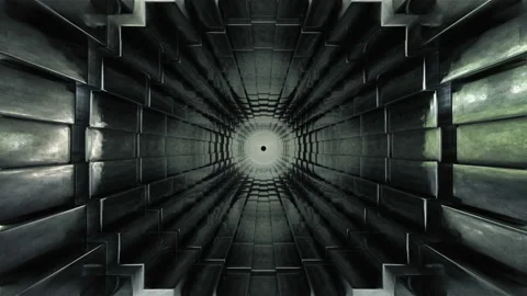 Silver metal tunnel loop. Stock Footage 124738168