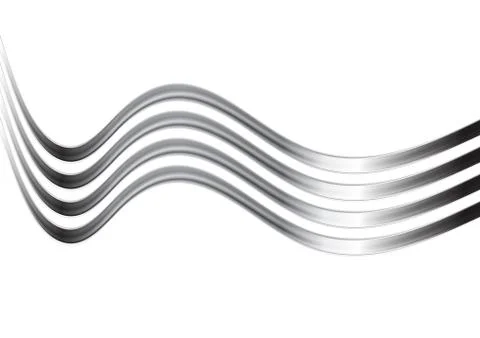 Silver metal waves abstract vector background Illustrazione stock
