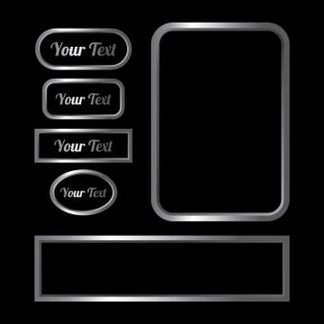 Silver metal website button Stock Illustration