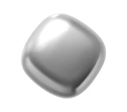 Silver metallic 3d cube rounded corners shape Stock Illustration