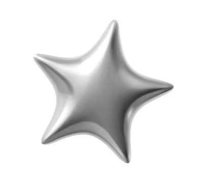 Silver metallic 3d five point star realistic form 스톡 일러스트