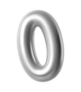 Silver metallic 3d oval ring realistic shape Illustrazione stock