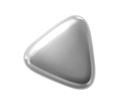 Silver metallic 3d rounded triangle figure Stock Illustration