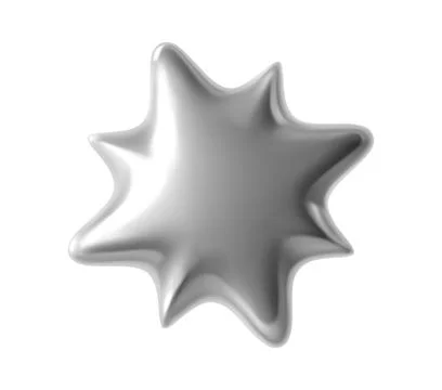 Silver metallic 3d star or spark realistic symbol Stock Illustration