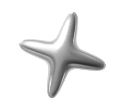 Silver metallic 3d thin star or spark form イラスト素材