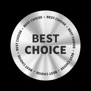 Silver metallic Best Choice label. Perfect for product branding, marketing, and Stock Illustration