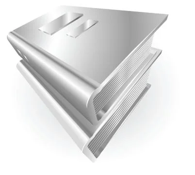 Silver metallic books Stock Illustration