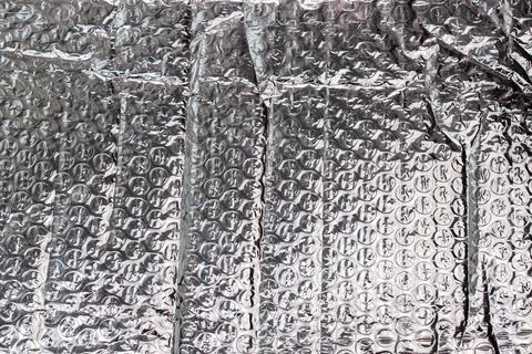 Silver metallic bubble wrap surface Foto stock