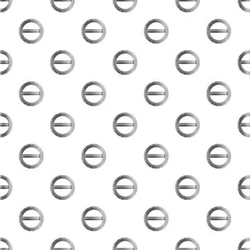 Silver metallic buckle repeat pattern on white Stock Illustration