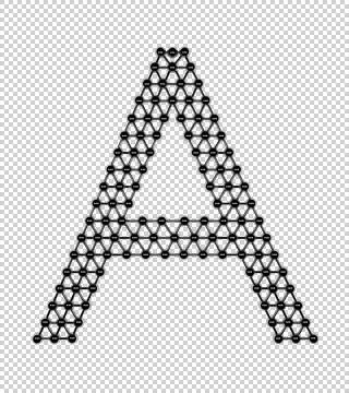 Silver Metallic chrome sphere alphabet / Letter A Stock Illustration