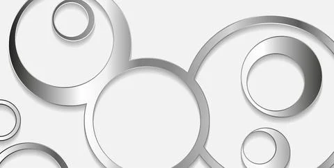Silver metallic circular pattern abstract tech background Illustrazione stock