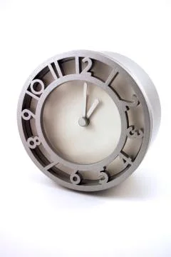 Silver Metallic Clock Stock Photos
