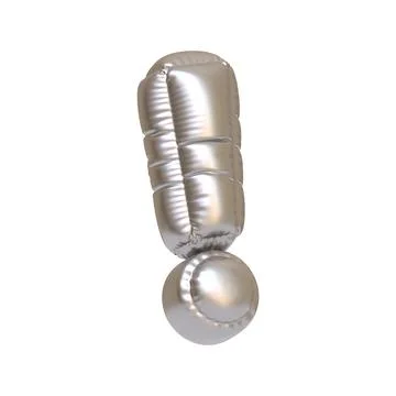 Silver Metallic Exclamation Mark Balloon Stock Illustration