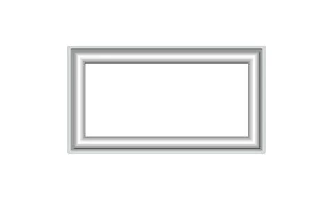 Silver Metallic Frame Banner Template with Empty Space Background Stock Illustration