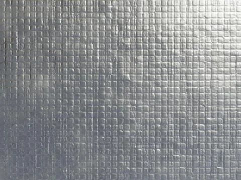 Silver Metallic Grid Texture, Abstract Embossed Square Foil Background Stock Illustration