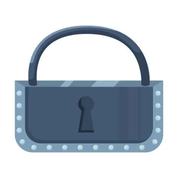 Silver metallic lock with keyhole over white background vector illustration Stock Illustration