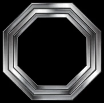Silver metallic octagon shape design Stock Illustration