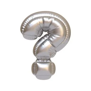 Silver Metallic Question Mark Balloon Illustrazione stock