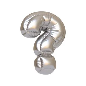 Silver Metallic Question Mark Balloon Stock Illustration