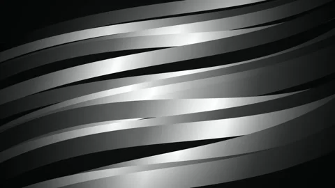 Silver metallic ribbons wave horizontally in a seamless loop Stock Footage 341275227