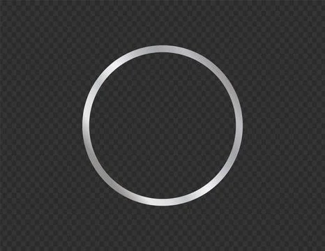 Silver Metallic Round Circle Frame Stock Illustration
