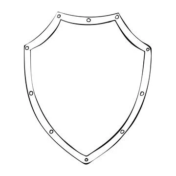 Silver metallic shiny shield vector icon isolated on white background. Vector Stock Illustration