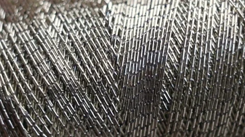 Silver metallic thread for gold sewing on embroidery with a sewing machine. Fact Stock Footage 129148555