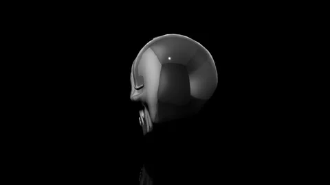 Silver Mexican Skull turns on itself - loop animation Stock-Footage 253597203
