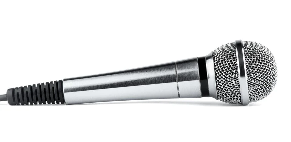 Silver microphone Stock Photos