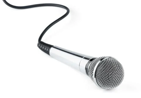 Silver microphone Stock Photos