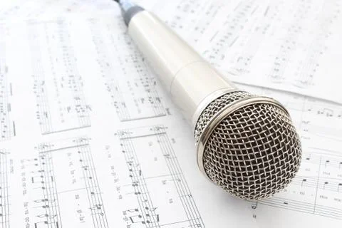 Silver microphone Stock Photos