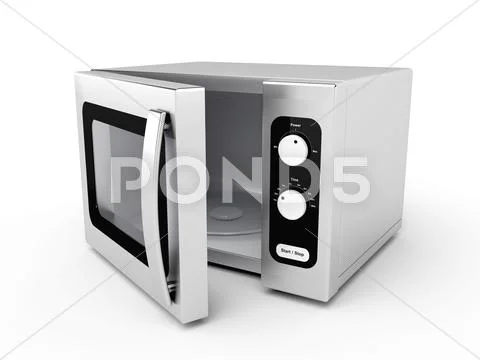 Silver microwave oven Stock Illustration