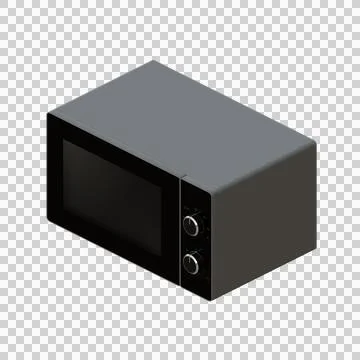 Silver Microwave Right Isometric View 3D Render Illustration Stock Illustration