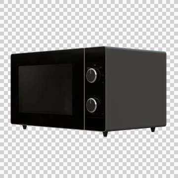 Silver Microwave Right Side View 3D Render Illustration Stock Illustration
