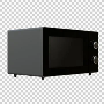 Silver Microwave Side View 3D Render Illustration Illustrazione stock
