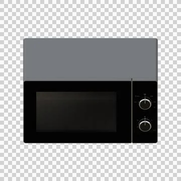 Silver Microwave Top Front View 3D Render Illustration Stock Illustration