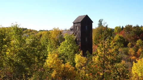Silver Mine Head Frame In Autumn Stock Footage 233214658