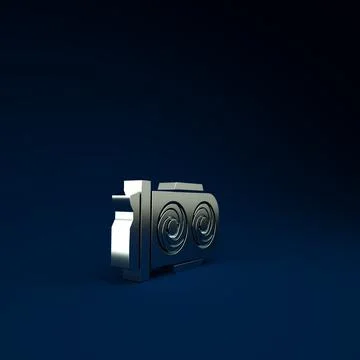 Silver Mining farm icon isolated on blue background. Cryptocurrency mining, b Stock Illustration