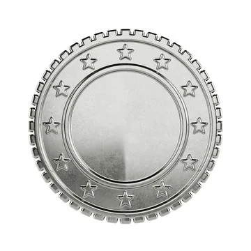 Silver Mockup Coin with Empty Space for Your Design. 3d Rendering Stock Illustration