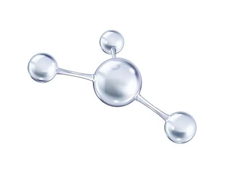 Silver molecule of collagen realistic vector illustration Stock Illustration